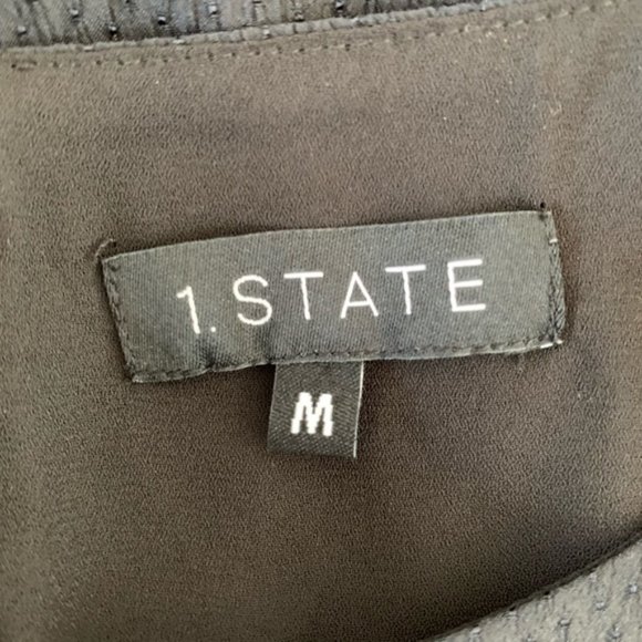 1. State Black Cold Shoulder Top Medium Blouse - Picture 6 of 8